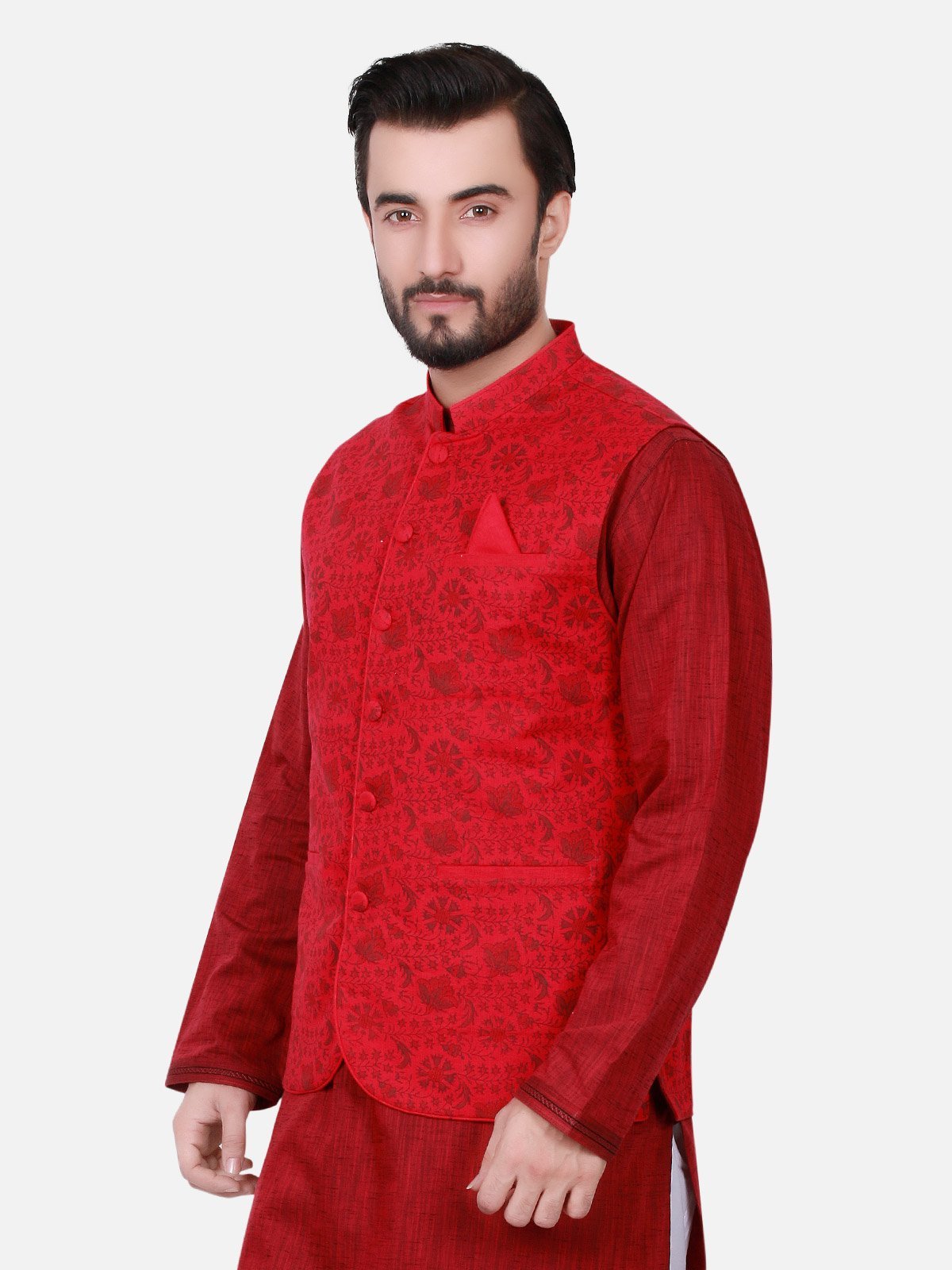 Edenrobe - Men's Dark Pink Waist Coat - EMTWC18-35609