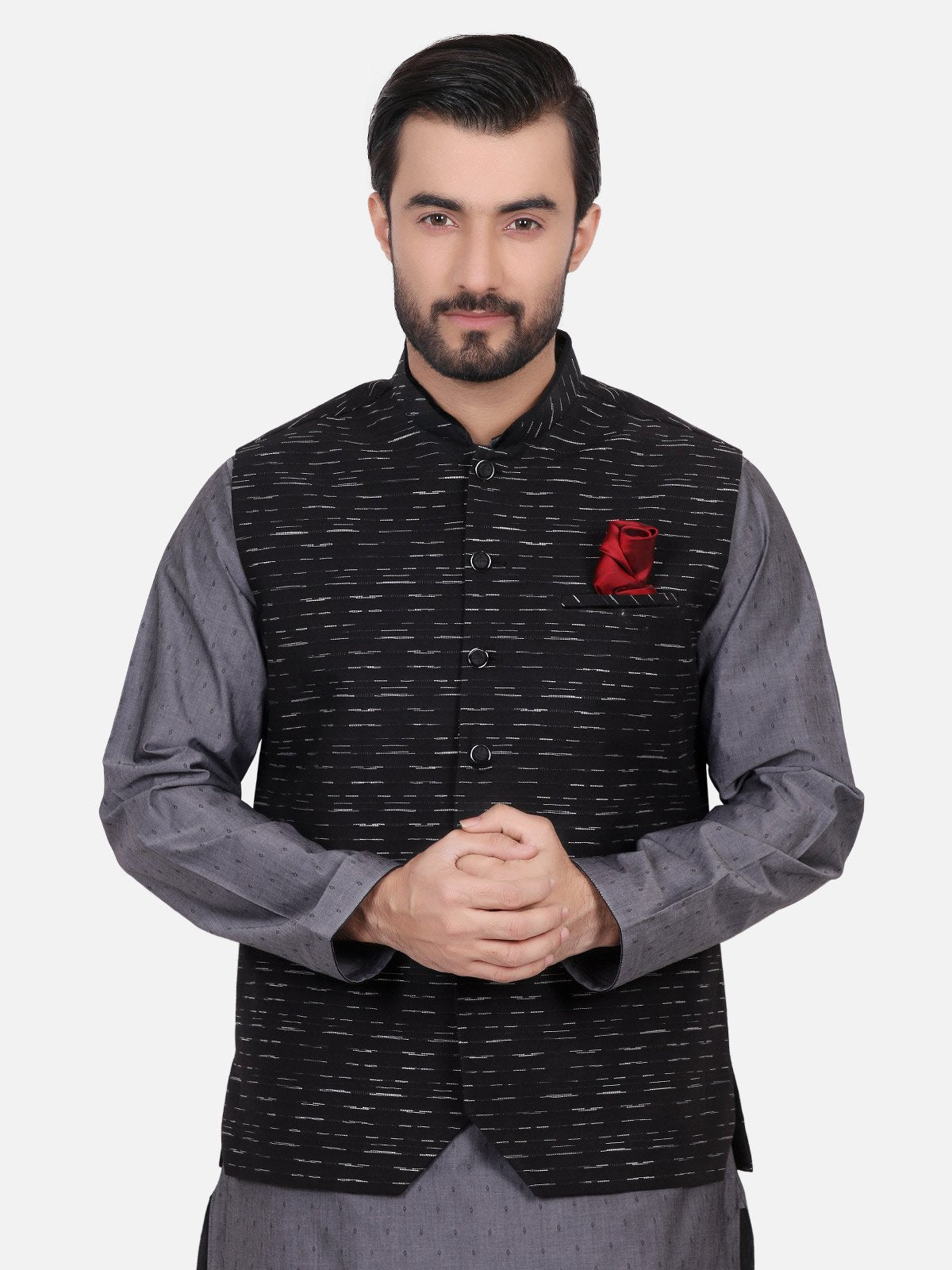 Edenrobe - Men's Black Waist Coat - EMTWC18-35626