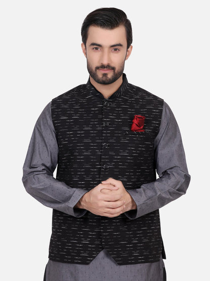 Edenrobe - Men's Black Waist Coat - EMTWC18-35626