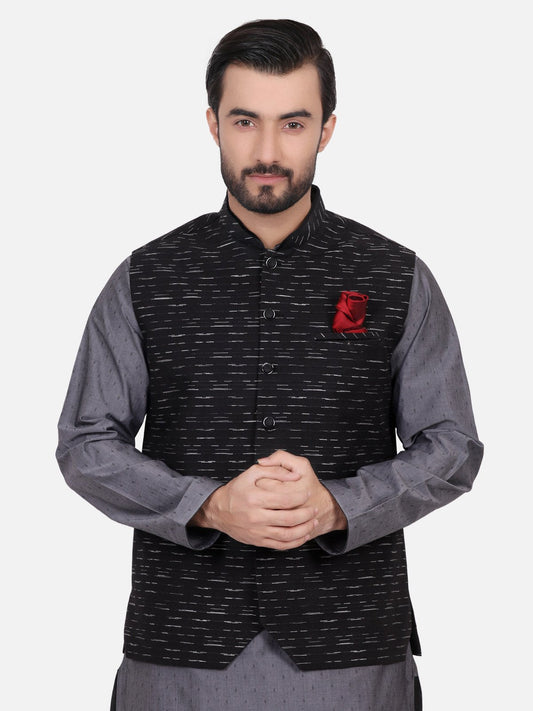 Edenrobe - Men's Black Waist Coat - EMTWC18-35626