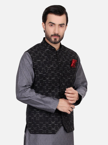 Edenrobe - Men's Black Waist Coat - EMTWC18-35626