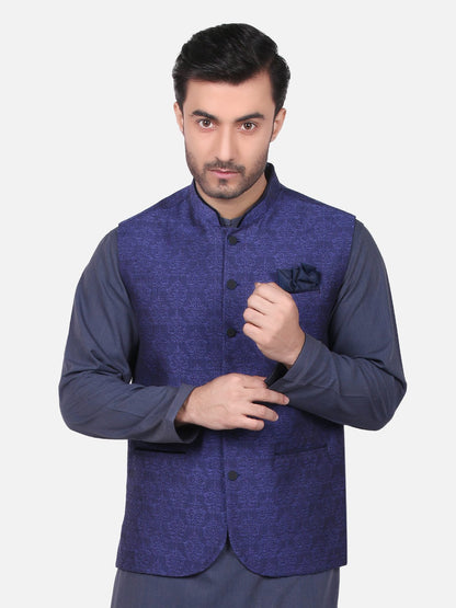 Edenrobe - Men's Blue Waist Coat - EMTWC18-35629