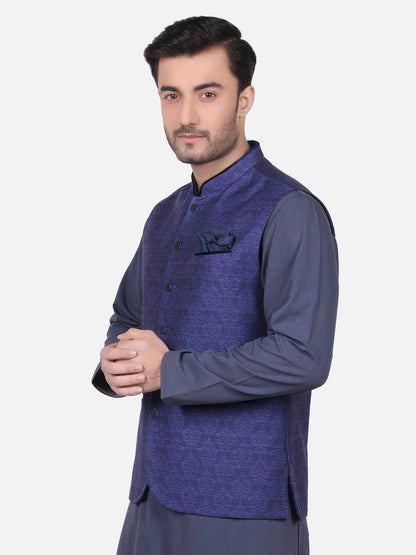 Edenrobe - Men's Blue Waist Coat - EMTWC18-35629