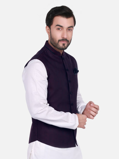 Edenrobe - Men's Dark Purple Waist Coat - EMTWC18-35630