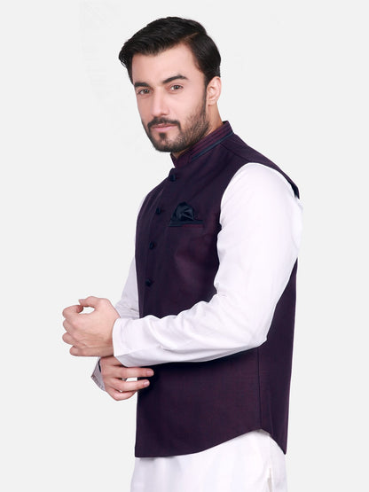 Edenrobe - Men's Dark Purple Waist Coat - EMTWC18-35630