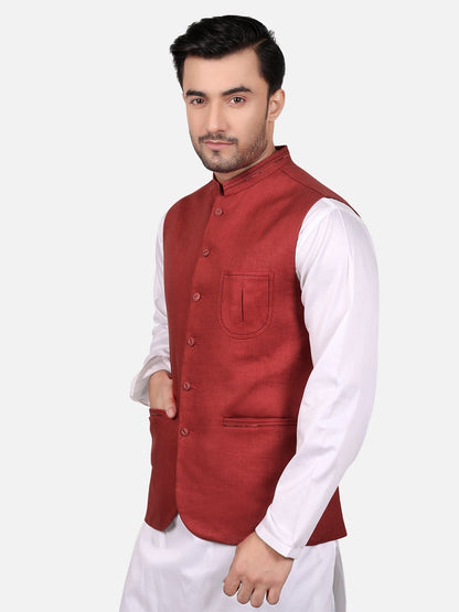 Edenrobe - Men's Rust Waist Coat - EMTWC18-35638