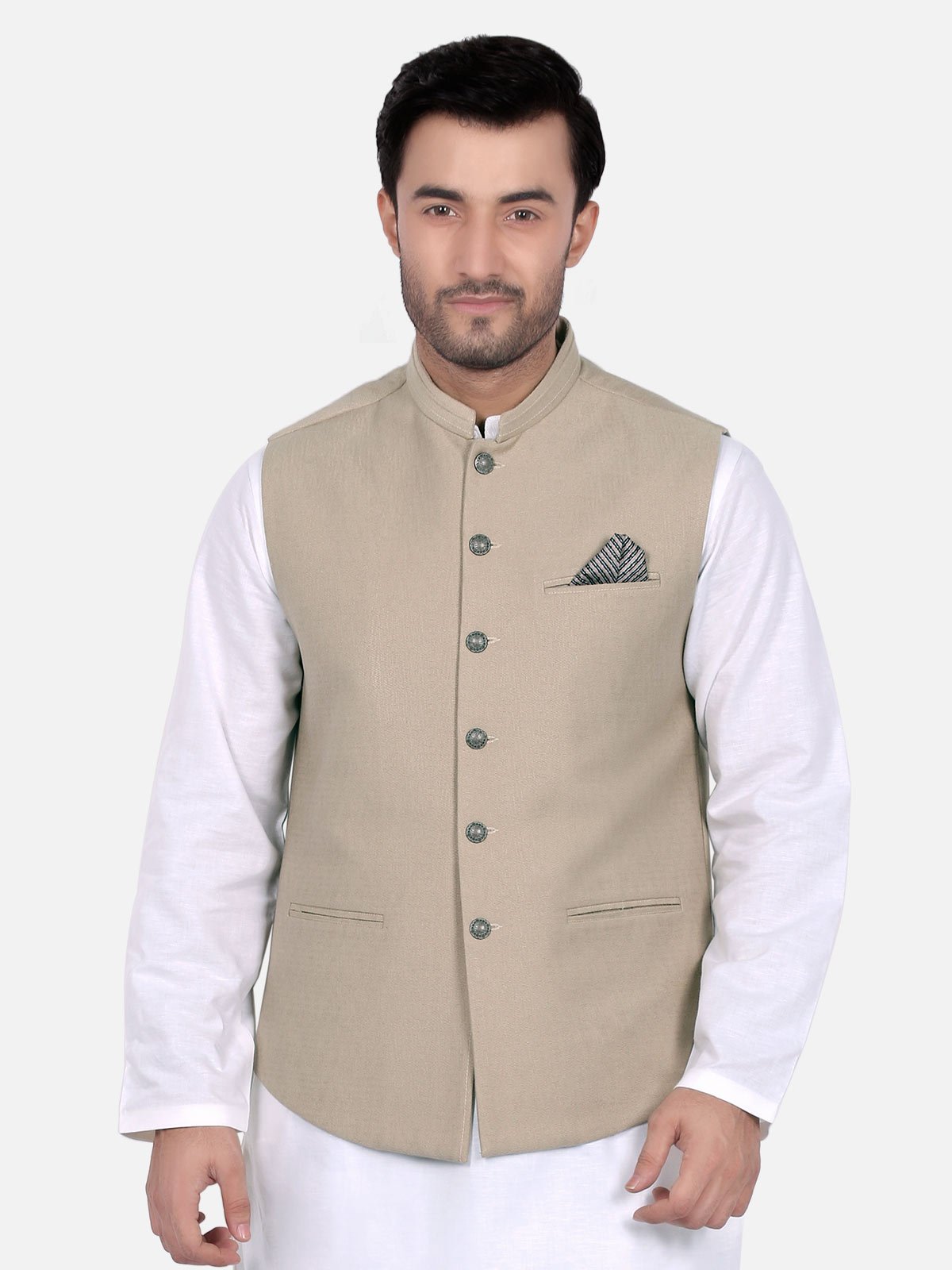 Edenrobe - Men's Fawn Waist Coat - EMTWC18-35654