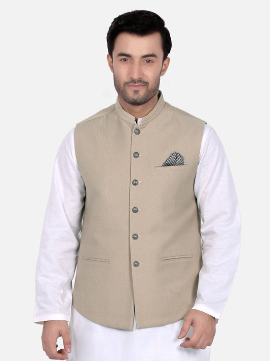 Edenrobe - Men's Fawn Waist Coat - EMTWC18-35654