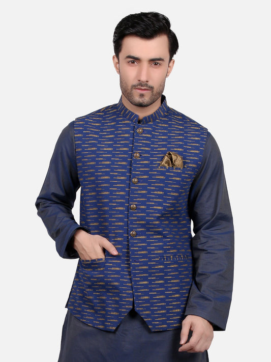 Edenrobe - Men's Blue Waist Coat - EMTWC18-35655