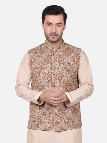 Edenrobe - Men's Light Brown Waist Coat - EMTWC18-35664