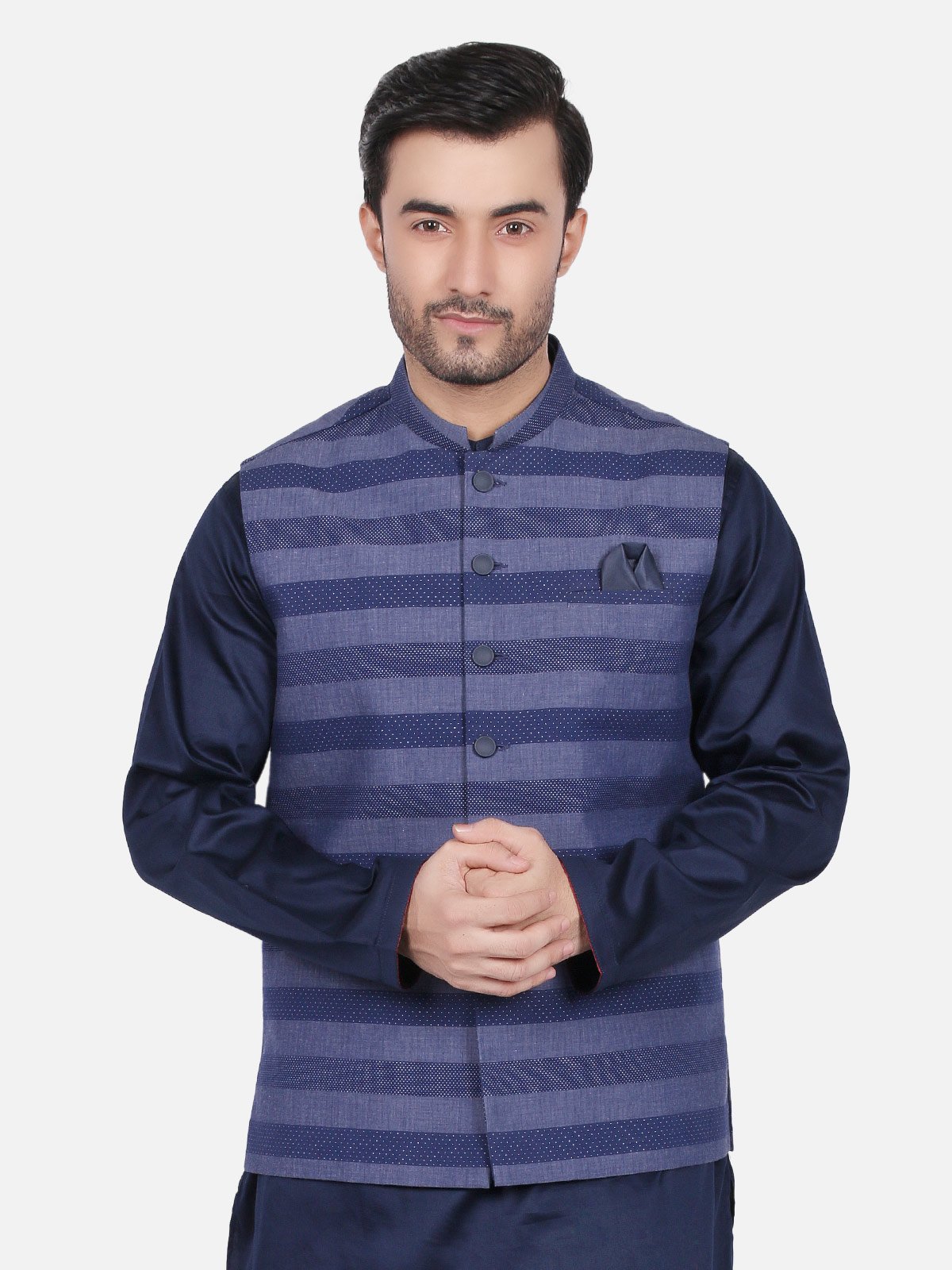 Edenrobe - Men's Blue Waist Coat - EMTWC18-35665