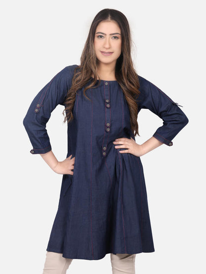Edenrobe - Pret 1Pc Printed Denim Shirt - ELTK18-66332