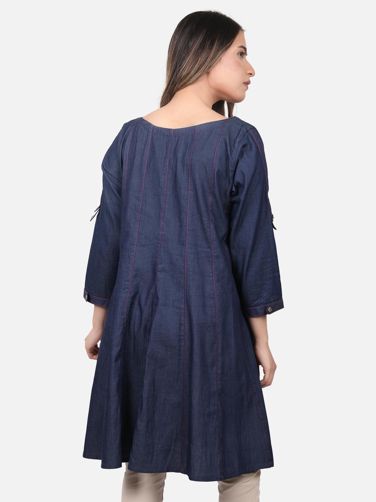 Edenrobe - Pret 1Pc Printed Denim Shirt - ELTK18-66332