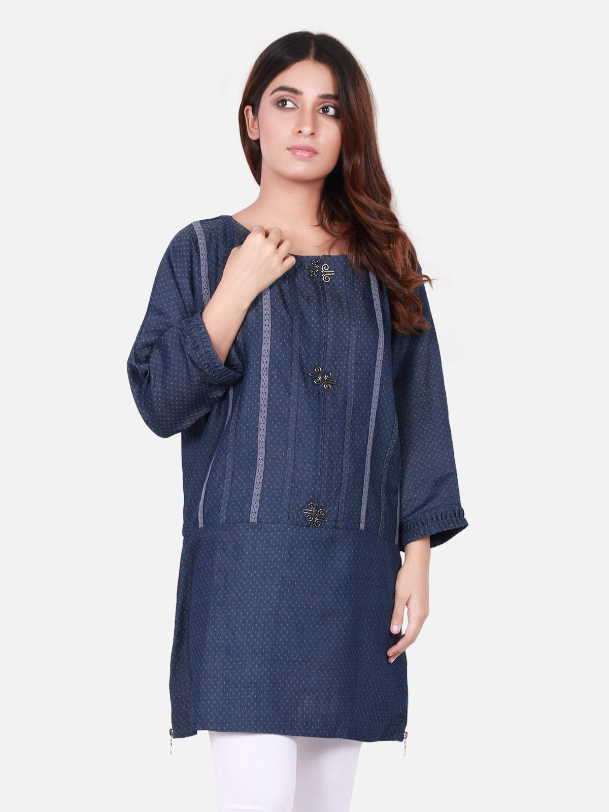 Edenrobe - Pret 1Pc Printed Denim Shirt - ELTK18-66620