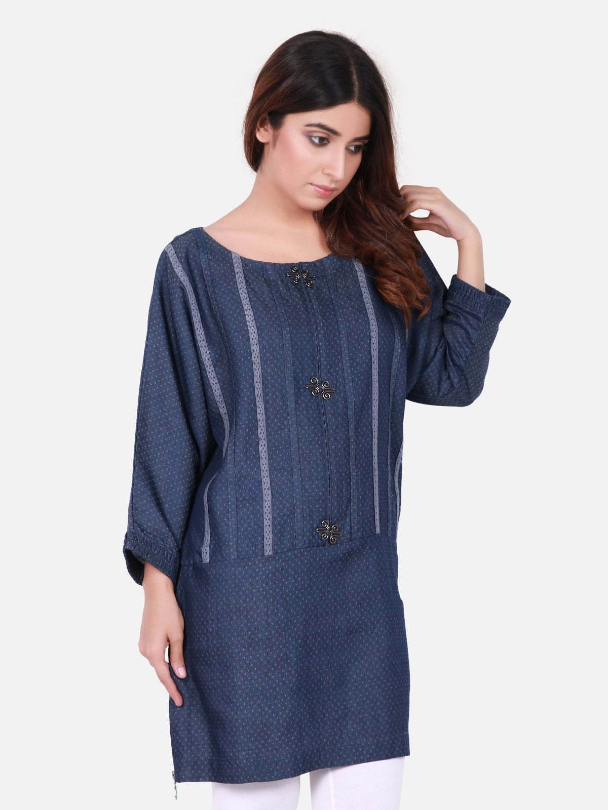 Edenrobe - Pret 1Pc Printed Denim Shirt - ELTK18-66620