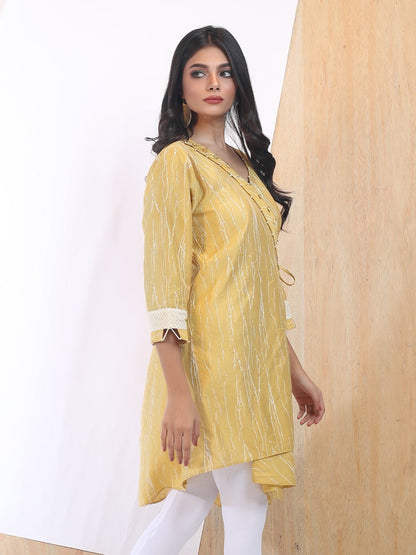 Edenrobe - Pret 1Pc Printed Golden Shirt - ELTK18-66692