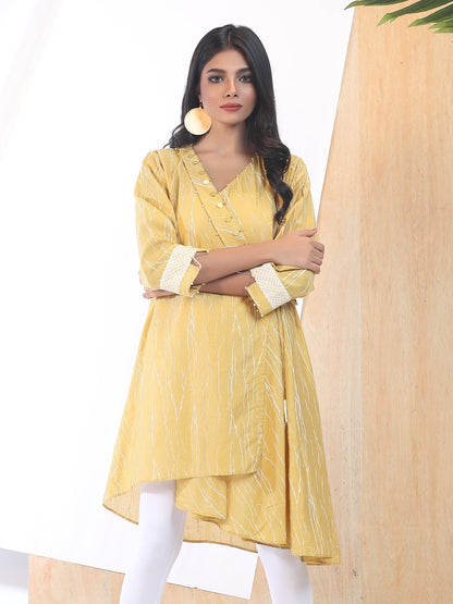 Edenrobe - Pret 1Pc Printed Golden Shirt - ELTK18-66692