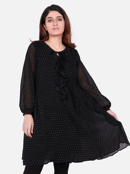 Edenrobe - Pret 1Pc Printed Black Shirt - ELTK18-66693