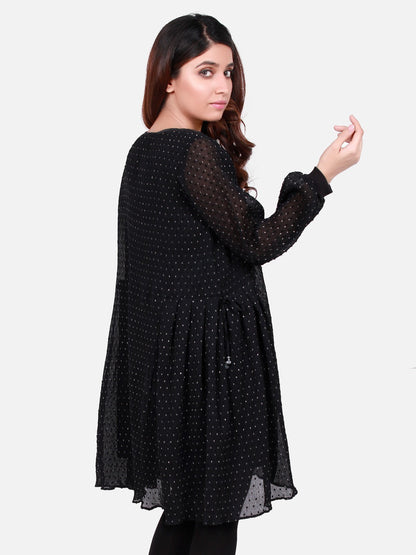 Edenrobe - Pret 1Pc Printed Black Shirt - ELTK18-66693