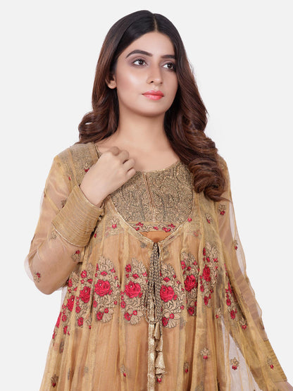 Edenrobe - Pret 2Pc Embroidered Camel Shirt Trouser - ELTKE18-66294 (2-Pcs)