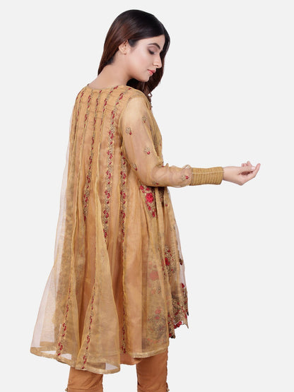 Edenrobe - Pret 2Pc Embroidered Camel Shirt Trouser - ELTKE18-66294 (2-Pcs)