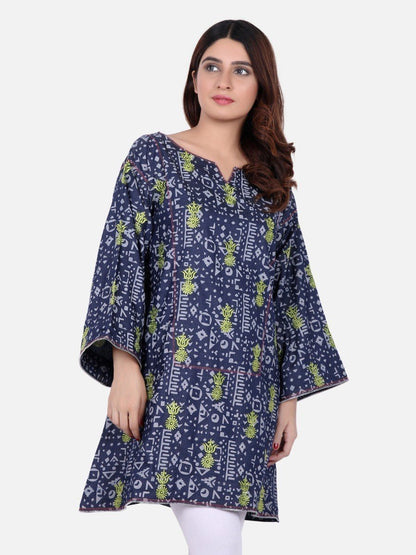 Edenrobe - Pret 1Pc Embroidered Blue Shirt - ELTKE18-66371