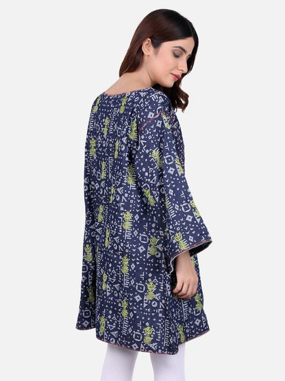 Edenrobe - Pret 1Pc Embroidered Blue Shirt - ELTKE18-66371