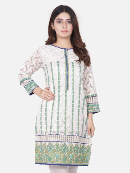 Edenrobe - Pret 1Pc Embroidered White Shirt - ELTKE18-66522