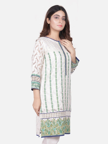 Edenrobe - Pret 1Pc Embroidered White Shirt - ELTKE18-66522