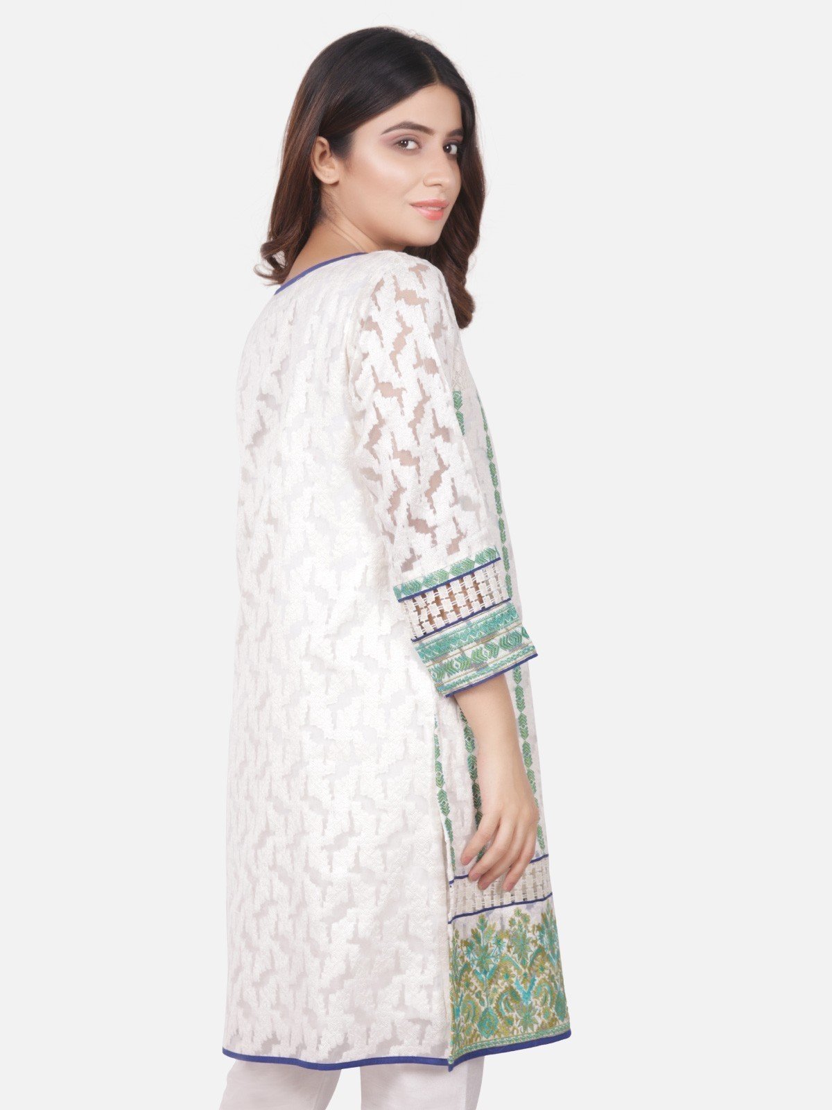 Edenrobe - Pret 1Pc Embroidered White Shirt - ELTKE18-66522