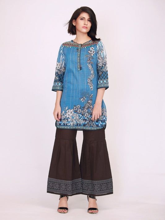 Edenrobe - Pret 1Pc Printed Silk Shirt - ELTKP18-66208