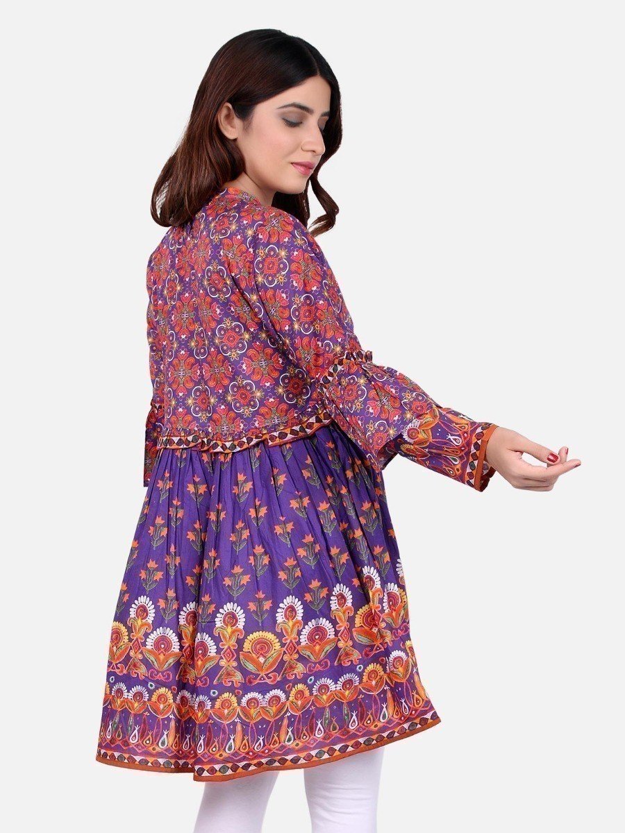 Edenrobe - Pret 1Pc Printed Purple Shirt - ELTKP18-66472