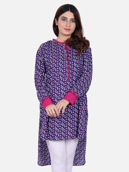 Edenrobe - Pret 1Pc Printed Blue Shirt - ELTKP18-66541