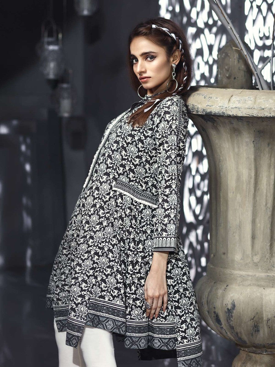 Edenrobe - Pret 1Pc Printed Black Shirt - ELTKP18-66568