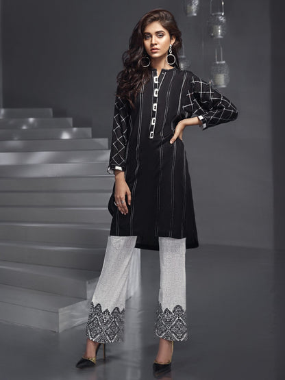 Edenrobe - Pret 1Pc Printed Black Shirt - ELTKP18-66577