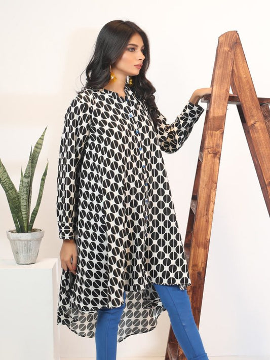 Edenrobe - Pret 1Pc Printed Black Shirt - ELTKP18-66695