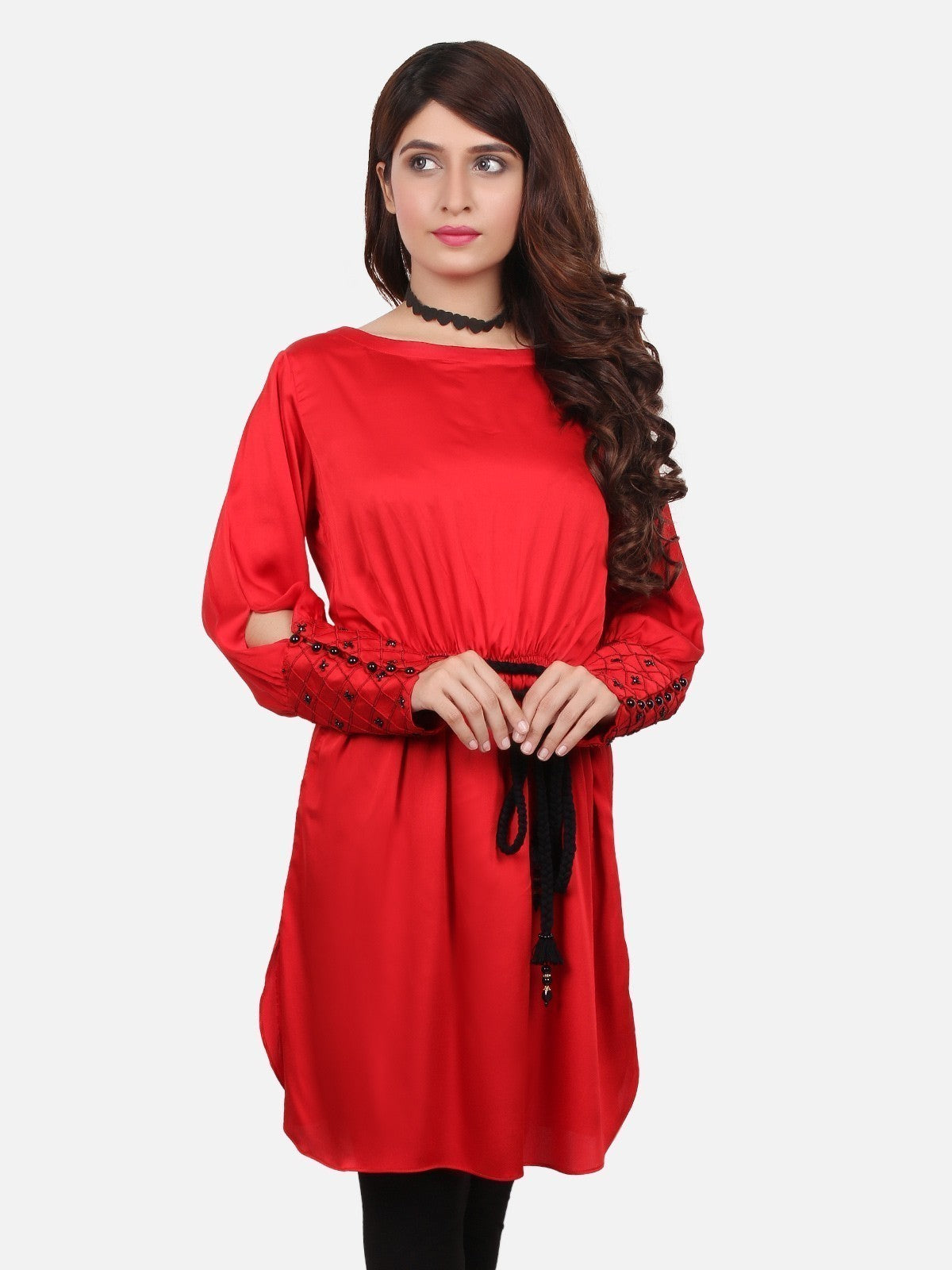 Edenrobe - Women's Red Western Top - ELTW18-66431