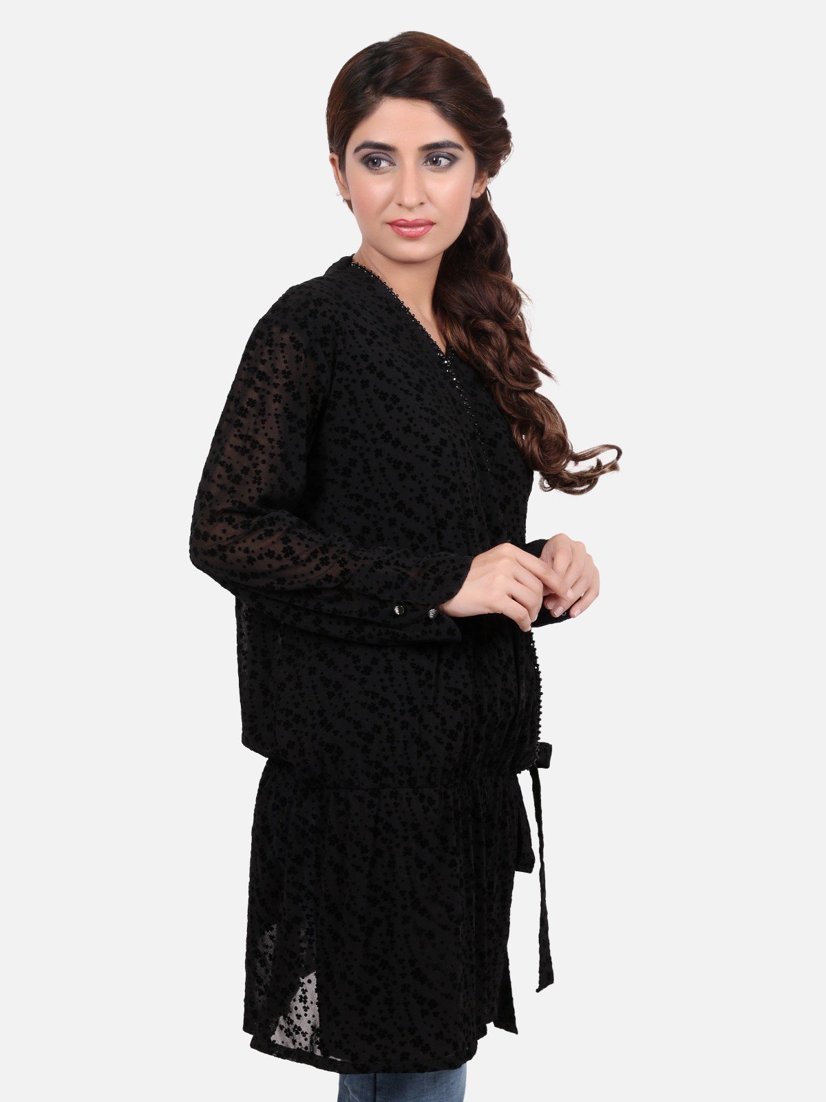 Edenrobe - Women's Black Western Top - ELTW18-66460