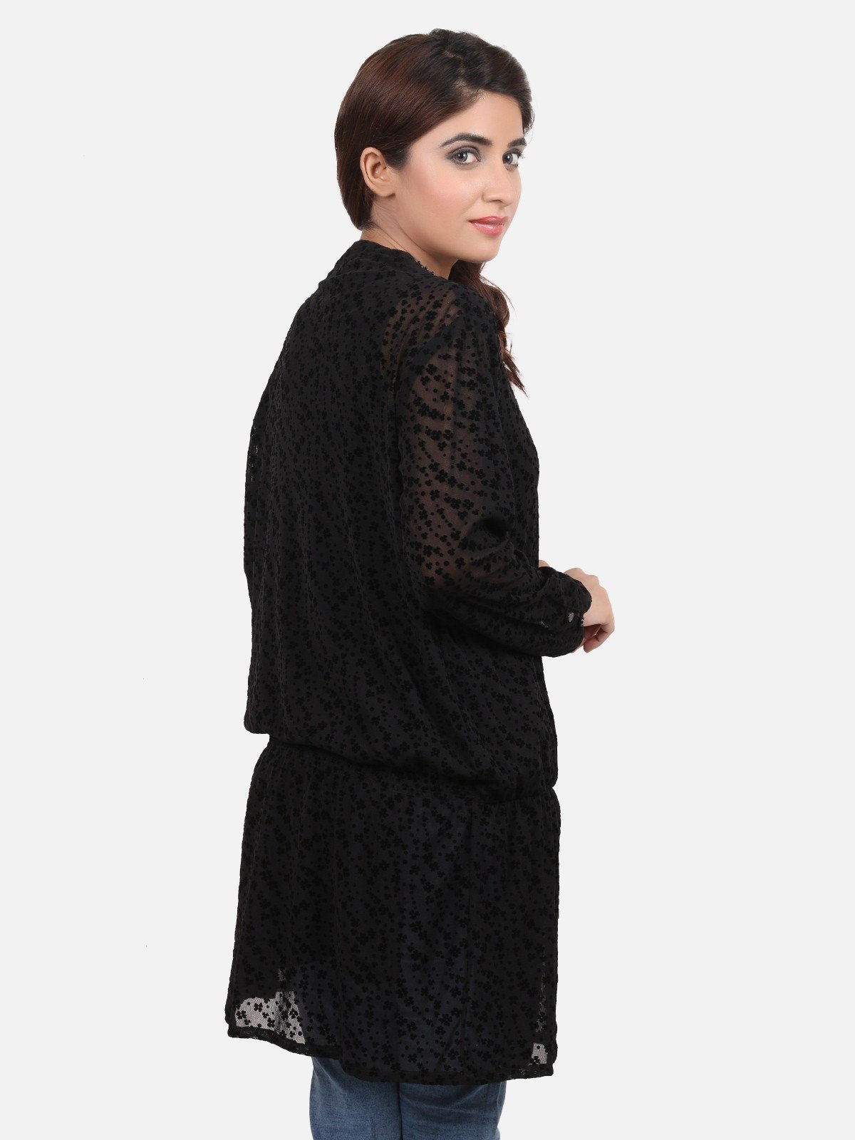 Edenrobe - Women's Black Western Top - ELTW18-66460