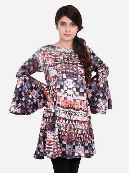 Edenrobe - Women's Grey Western Top - ELTW18-66465