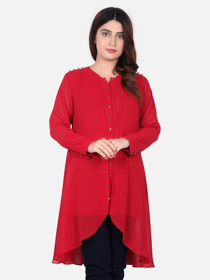 Edenrobe - Women's Red Western Top - ELTW18-66539