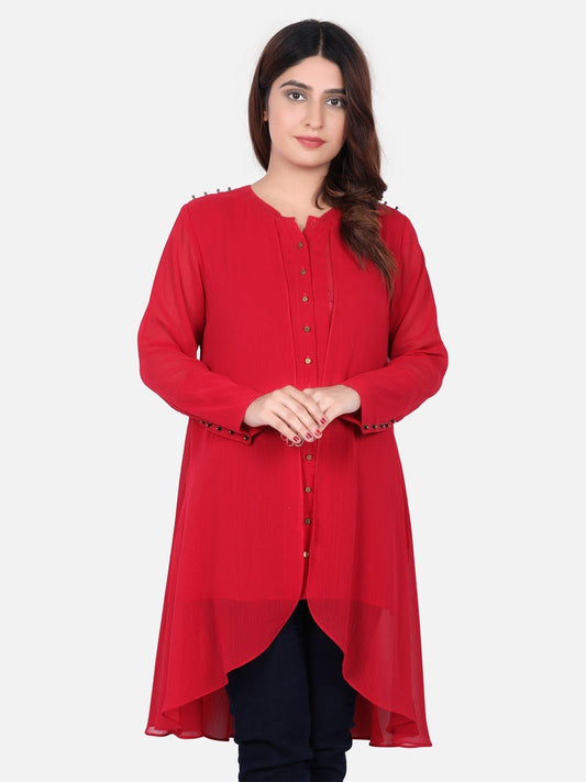 Edenrobe - Women's Red Western Top - ELTW18-66539