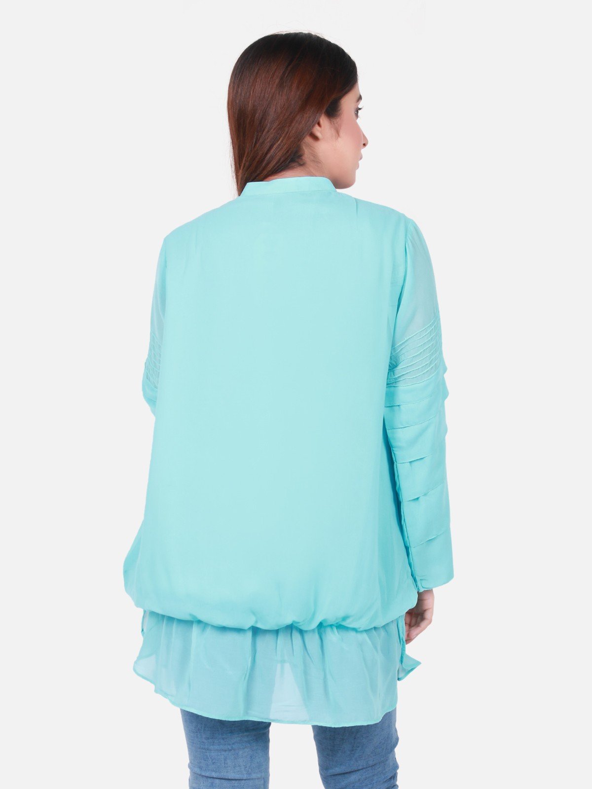 Edenrobe - Women's Aqua Western Top - ELTW18-66589