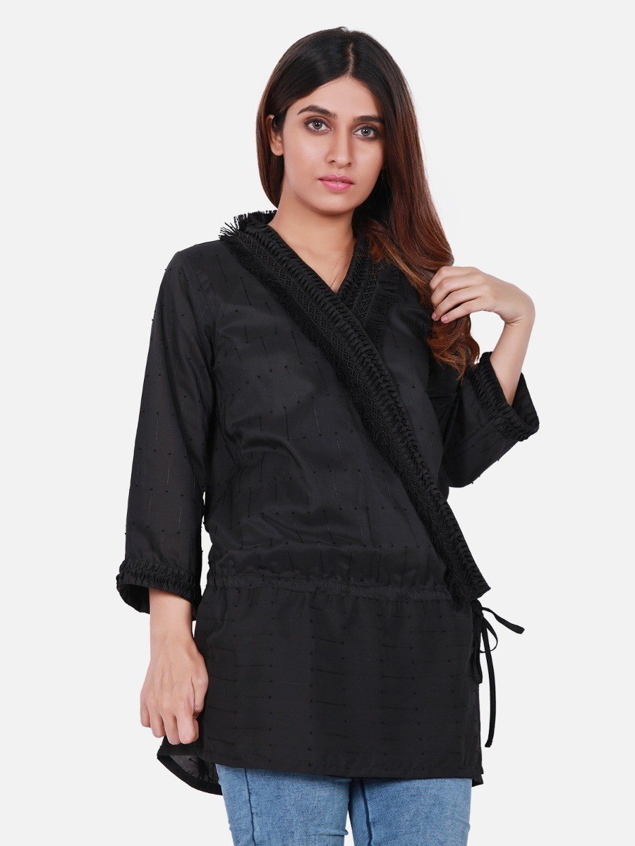 Edenrobe - Women's Black Western Top - ELTW18-66637