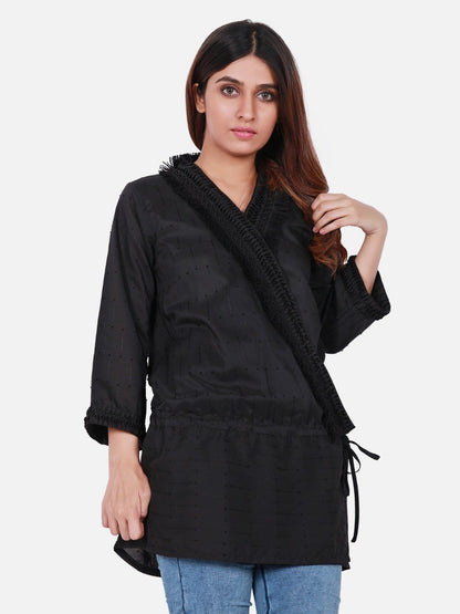 Edenrobe - Women's Black Western Top - ELTW18-66637