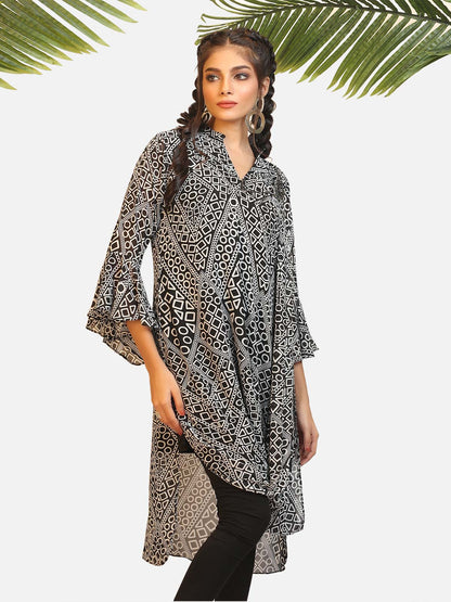 Edenrobe - Women's Black & White Western Top - ELTW18-66656