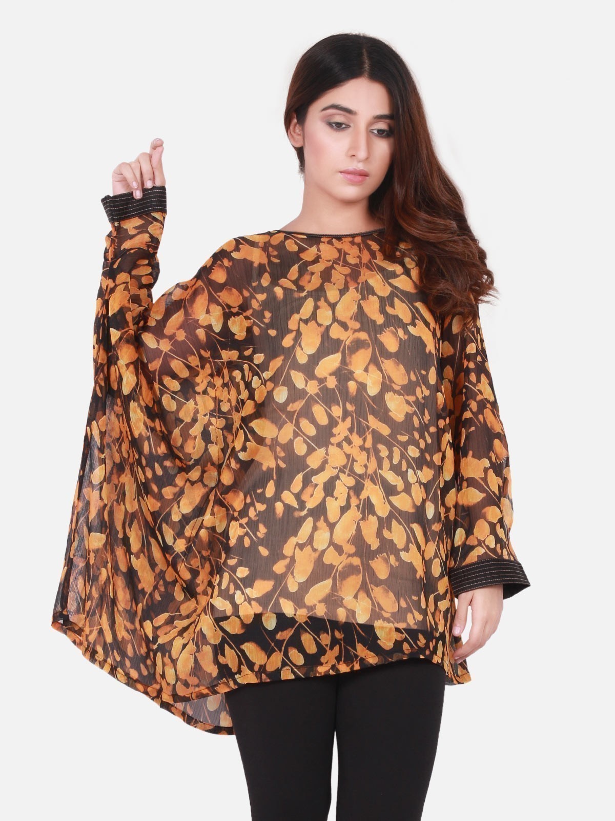 Edenrobe - Women's Black & Golden Western Top - ELTW18-66657