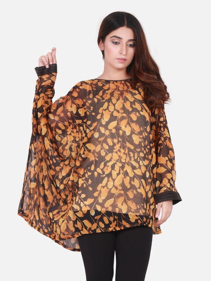 Edenrobe - Women's Black & Golden Western Top - ELTW18-66657