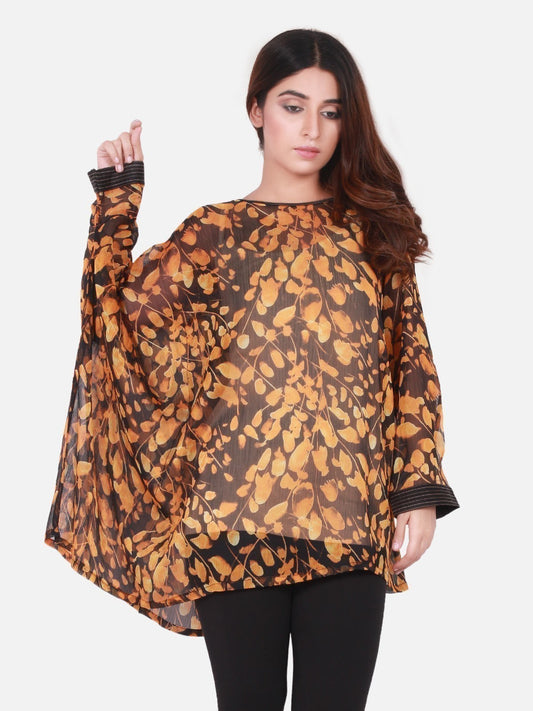 Edenrobe - Women's Black & Golden Western Top - ELTW18-66657