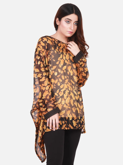 Edenrobe - Women's Black & Golden Western Top - ELTW18-66657